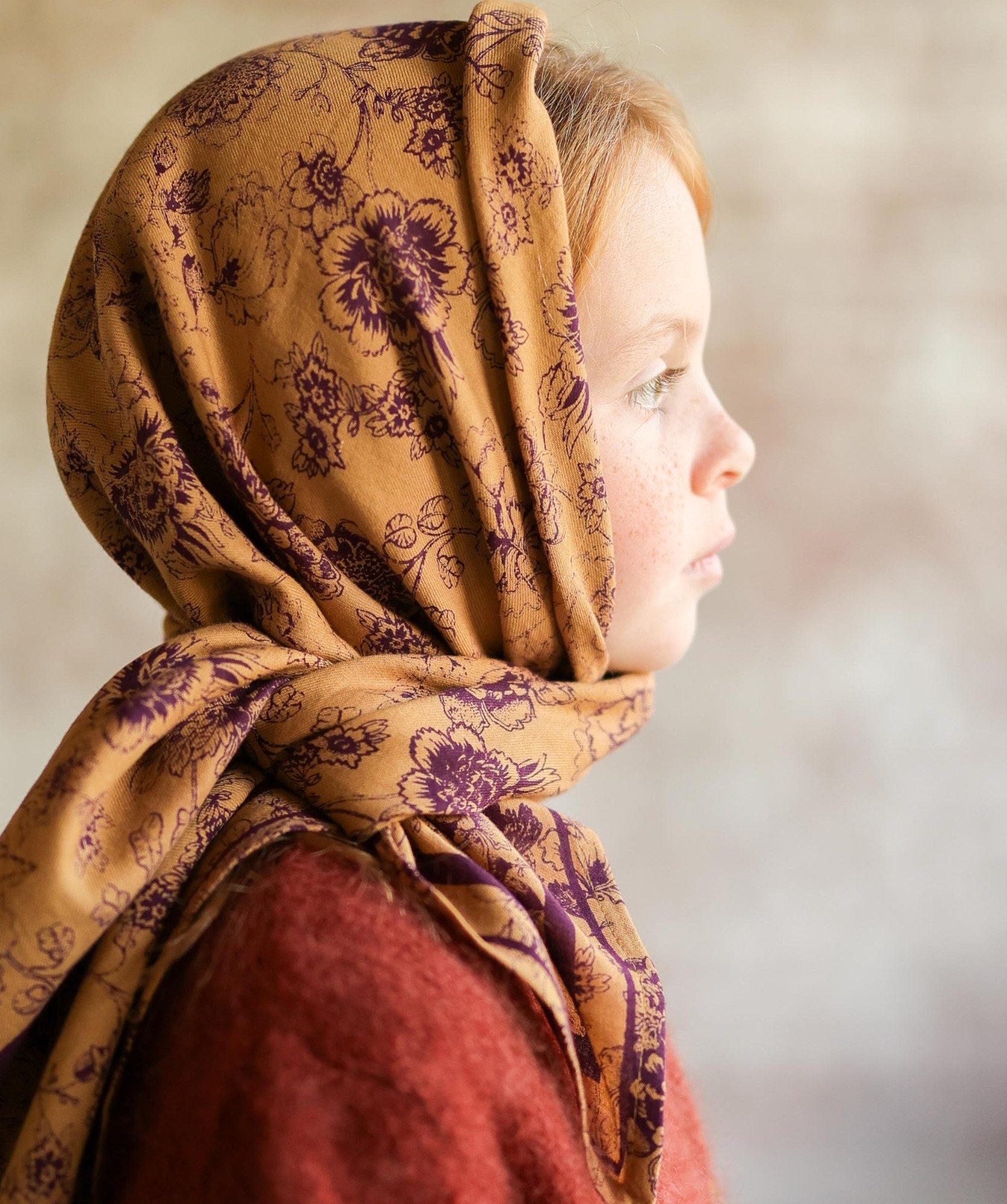 Foulard grand format – Antoinette Prune