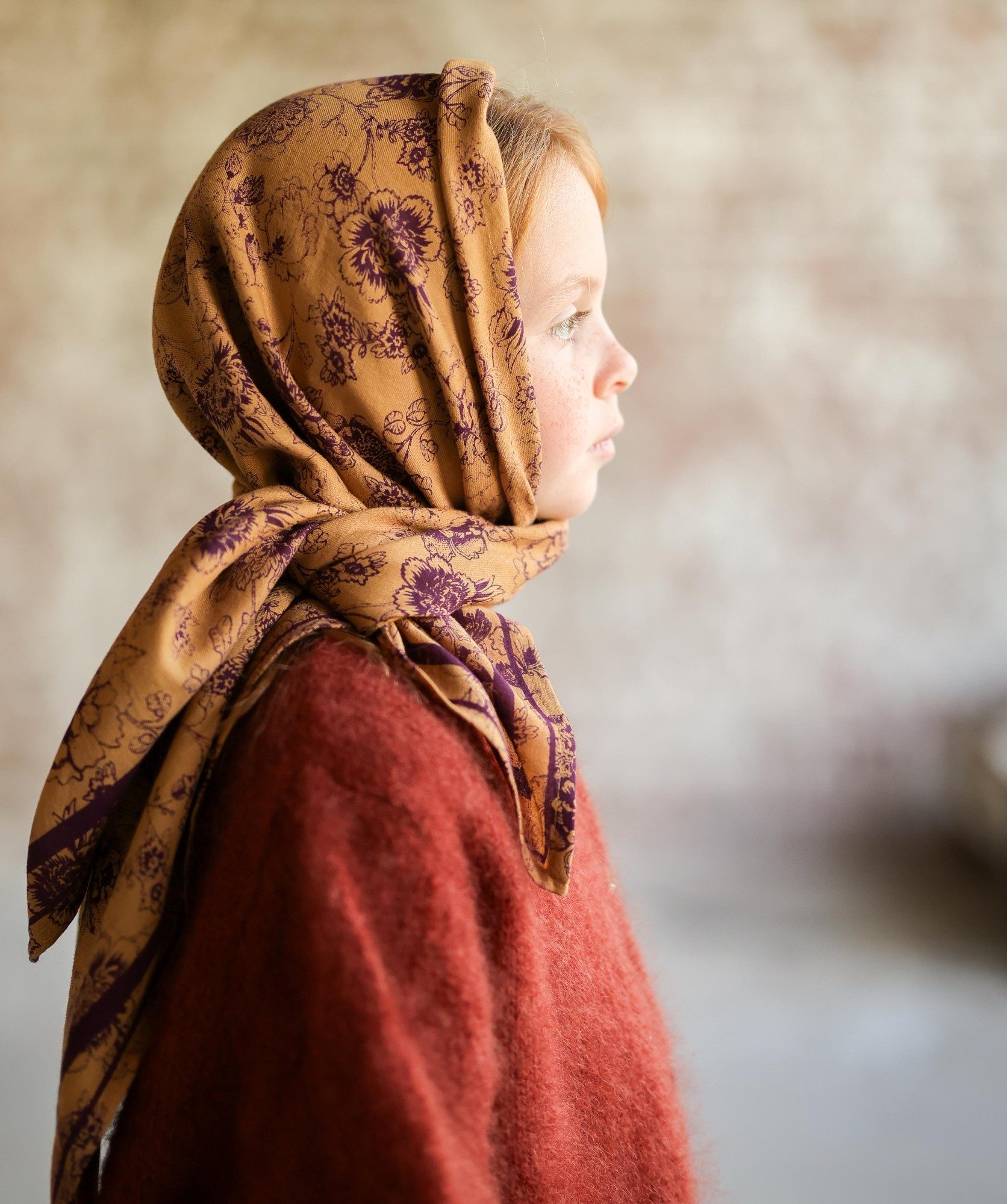 Foulard grand format – Antoinette Prune