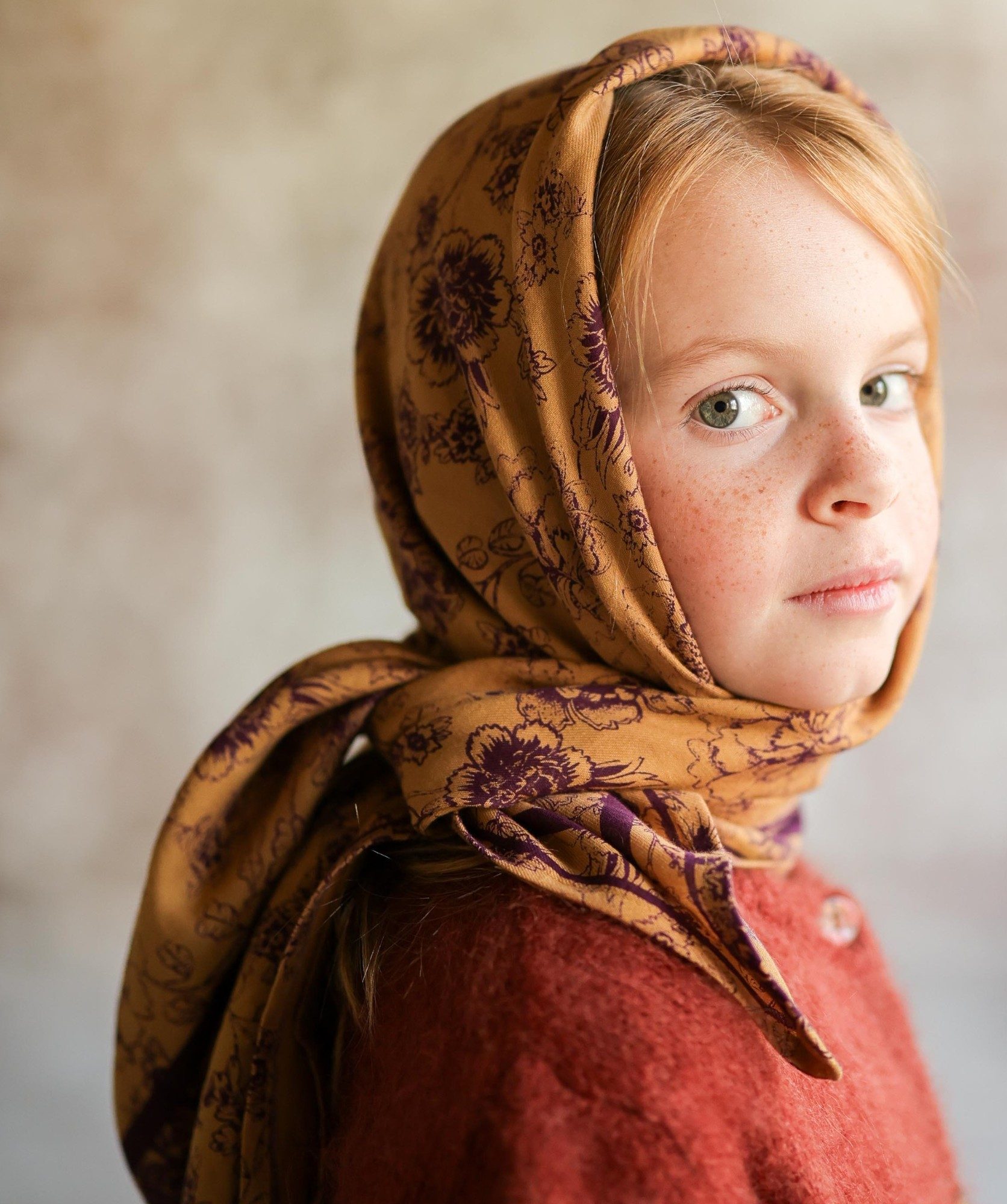Foulard grand format – Antoinette Prune