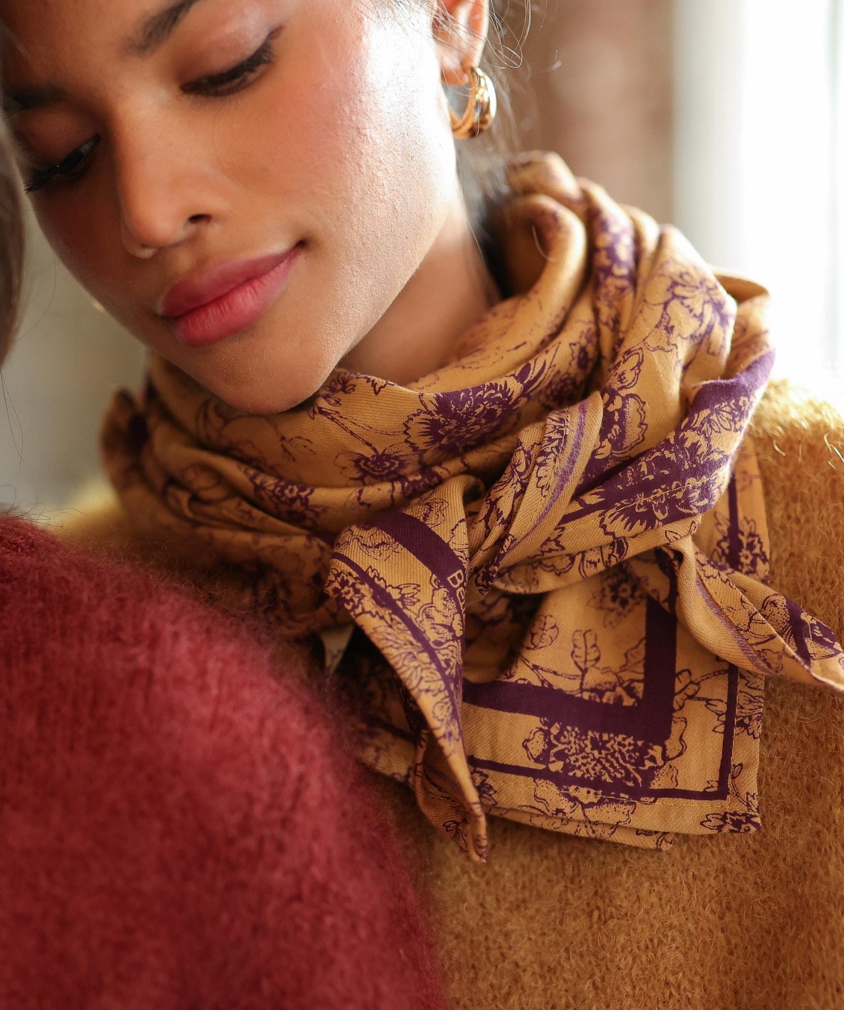 Foulard grand format – Antoinette Prune