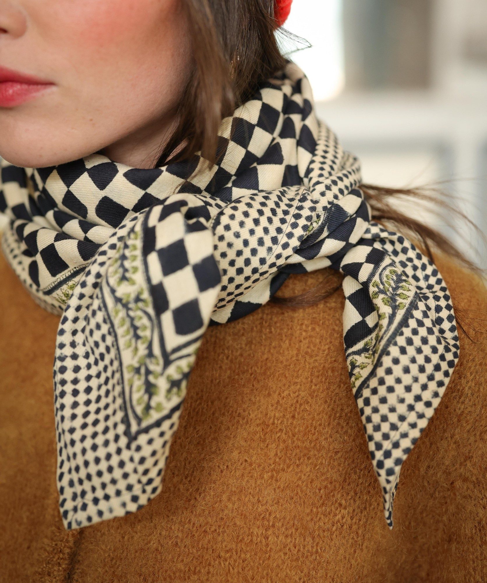 Foulard grand format – Damier Encre