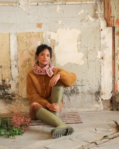 Foulard grand format – Jaya rose blush