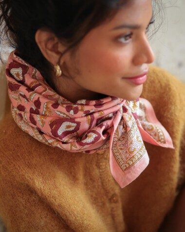 Foulard grand format – Jaya rose blush