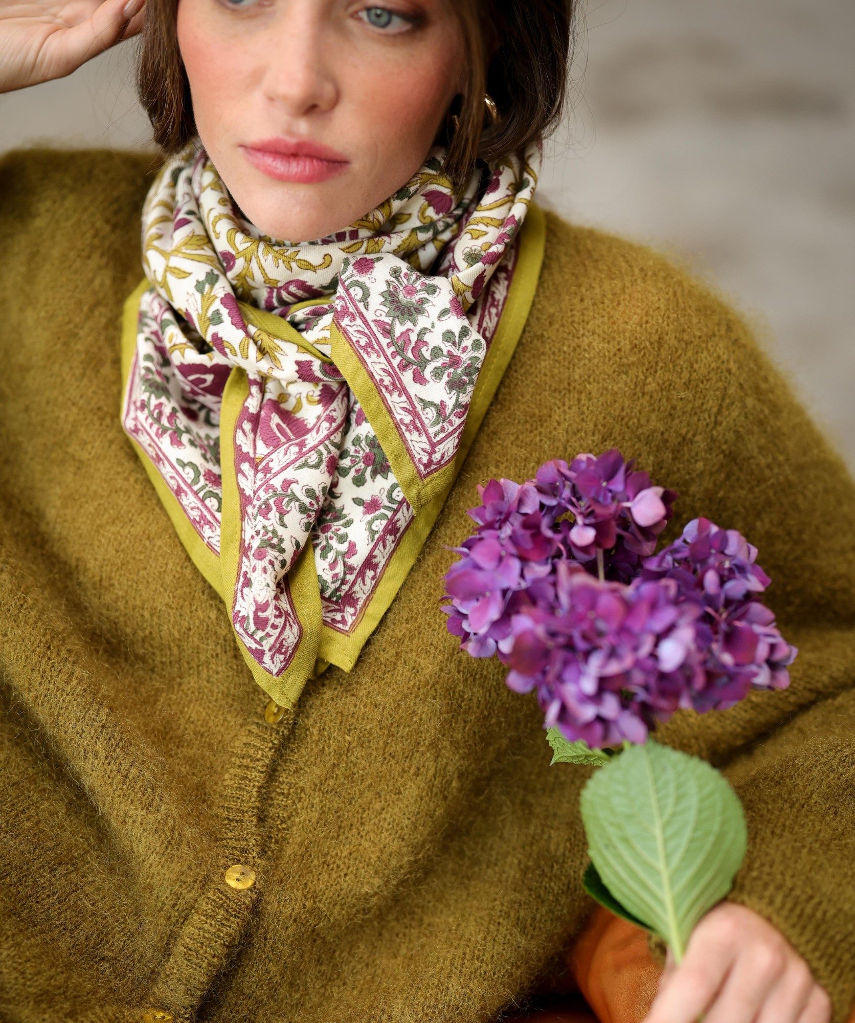 Foulard grand format – Mina amethyste