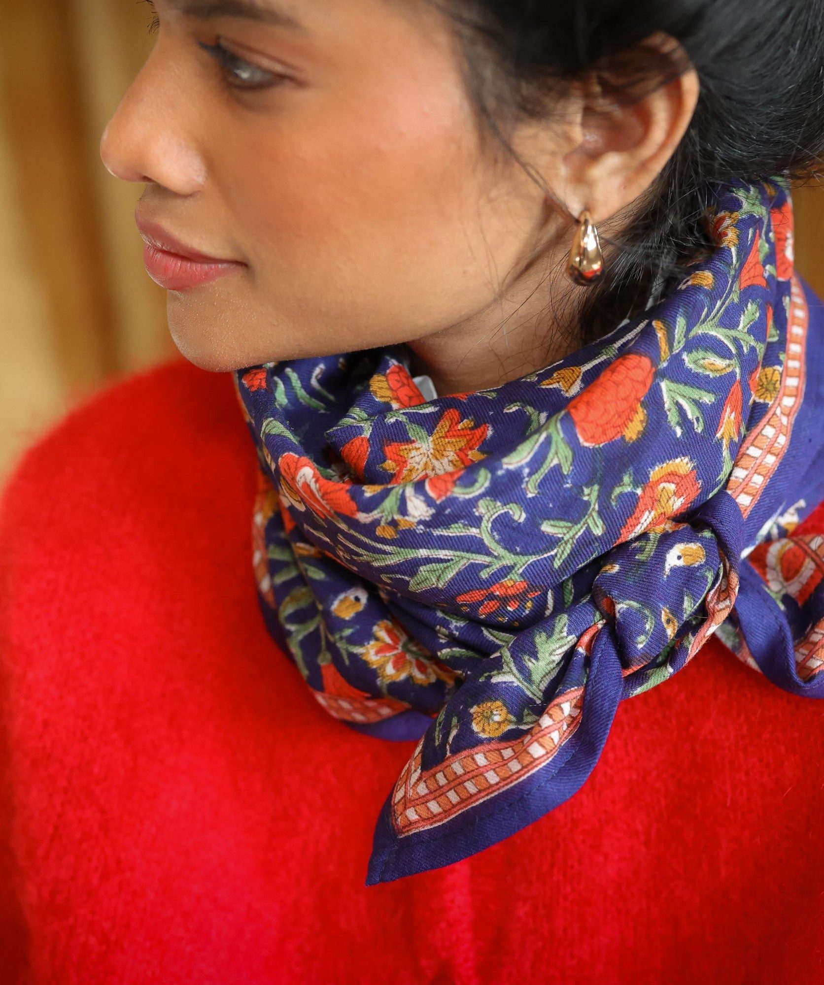 Foulard grand format – Mina Indigo