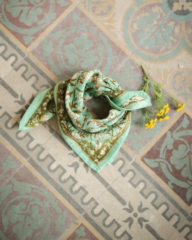 Foulard petit format – Albertine Vert Aqua
