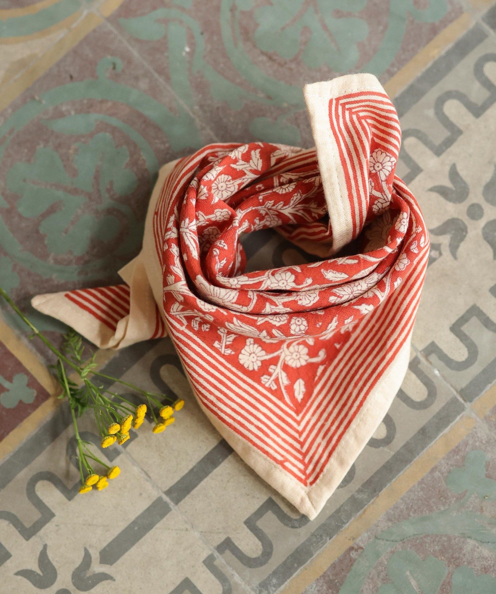Foulard petit format – Anjali Rouge Brique