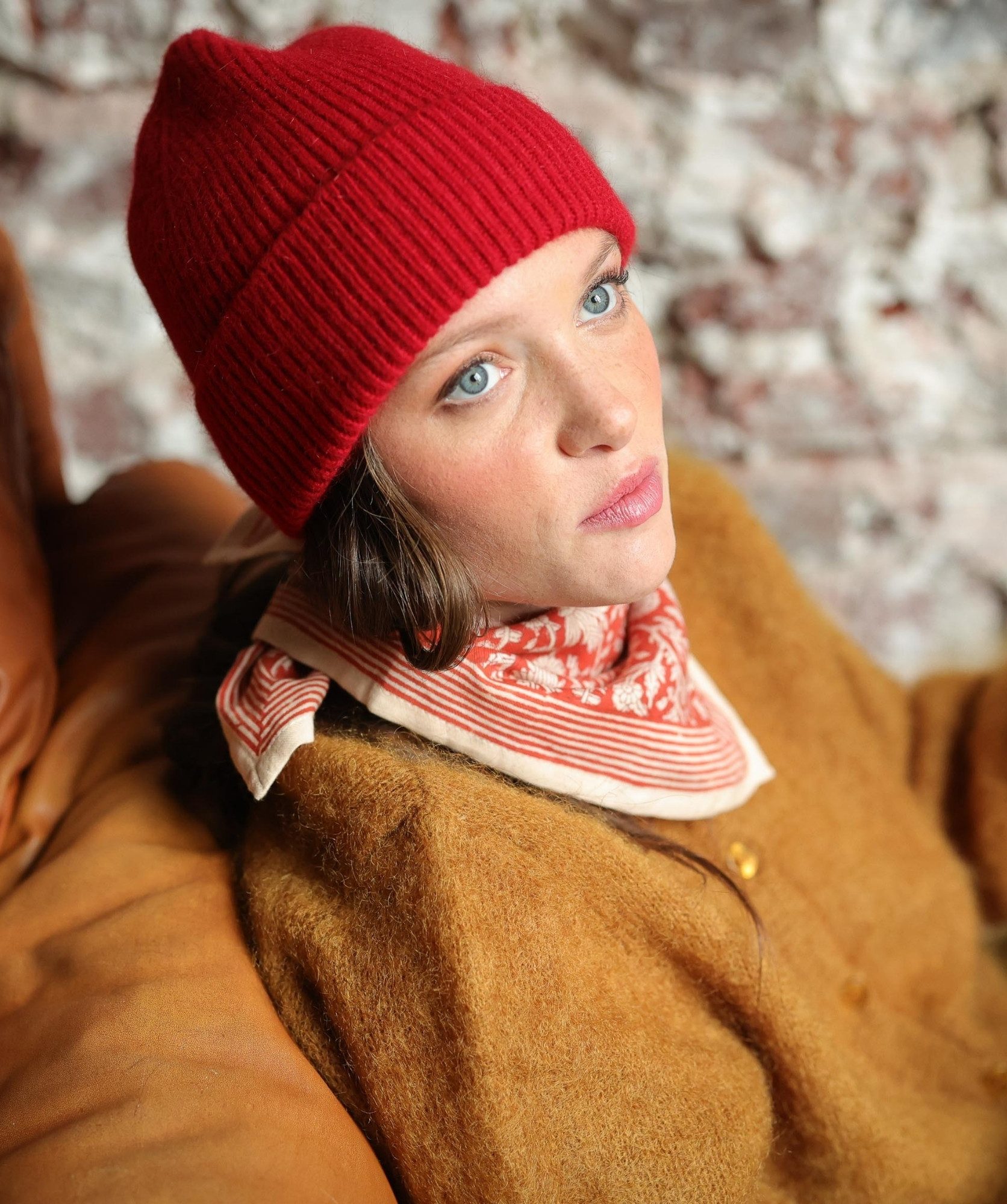 Foulard petit format – Anjali Rouge Brique