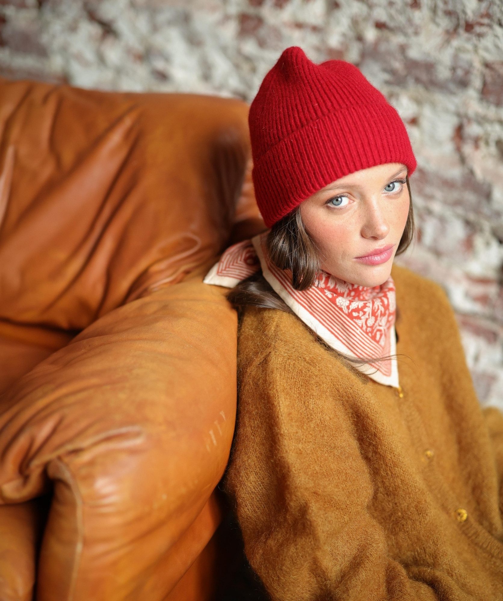 Foulard petit format – Anjali Rouge Brique
