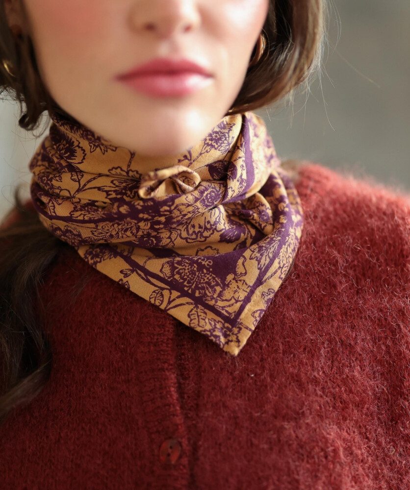 Foulard petit format – Antoinette Prune