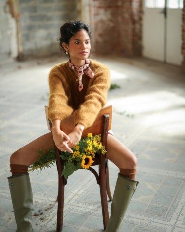 Foulard petit format – Jaya rose blush