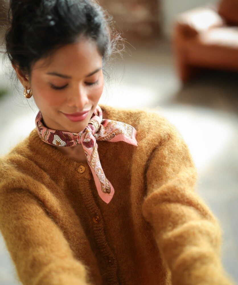 Foulard petit format – Jaya rose blush