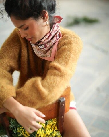 Foulard petit format – Jaya rose blush