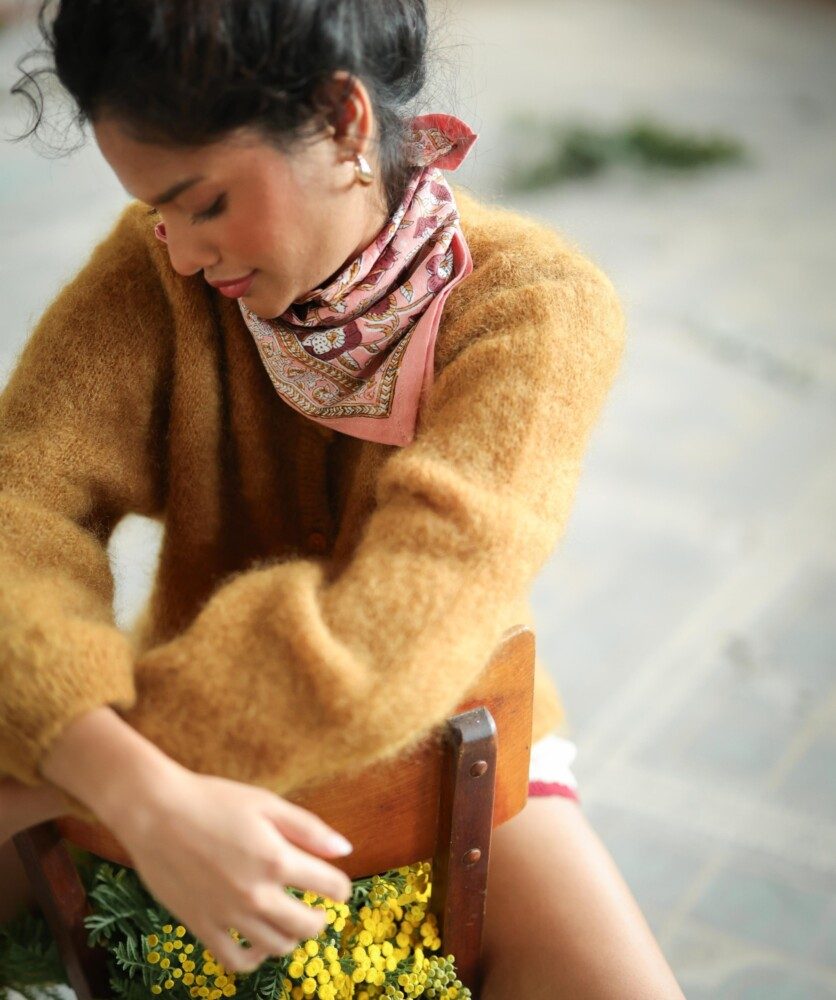 Foulard petit format – Jaya rose blush