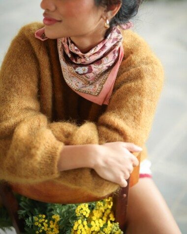 Foulard petit format – Jaya rose blush