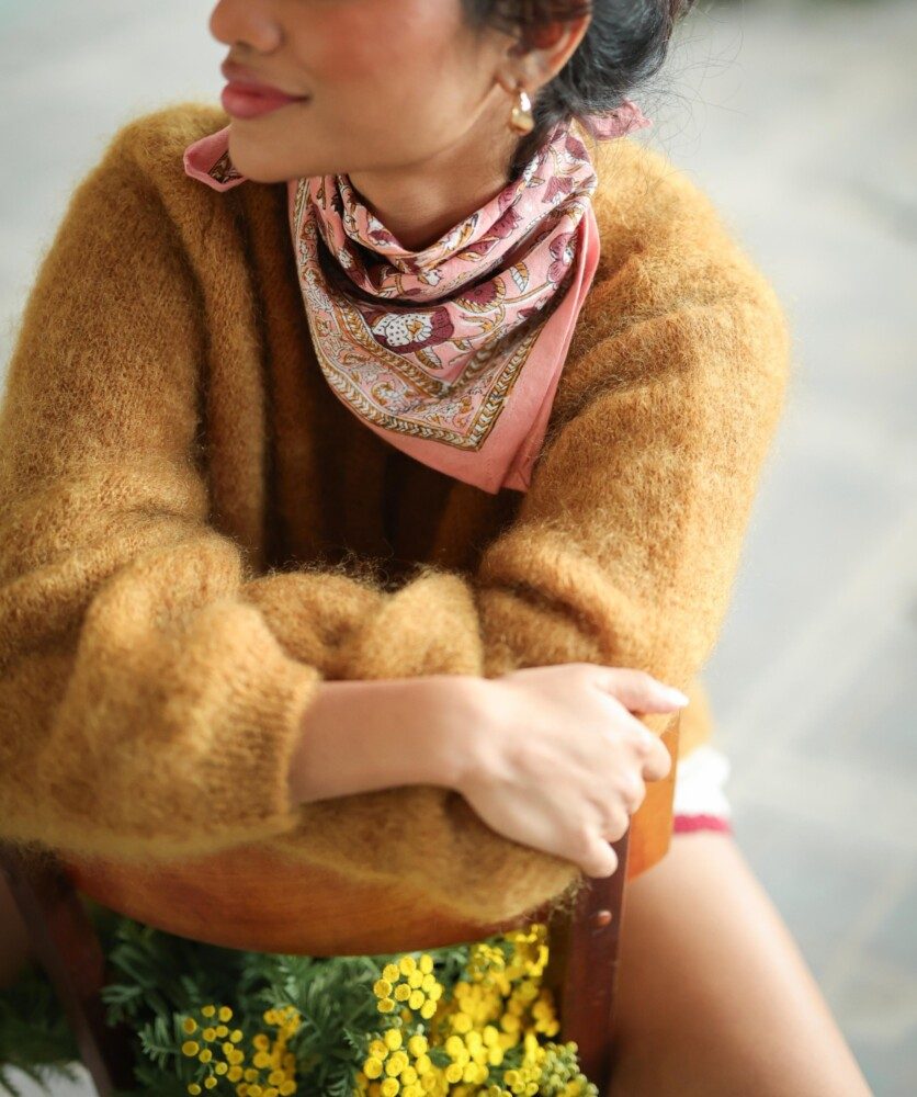 Foulard petit format – Jaya rose blush