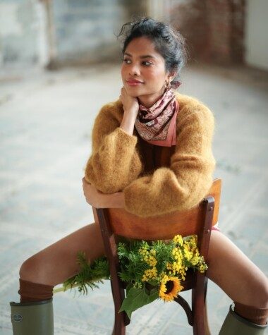 Foulard petit format – Jaya rose blush