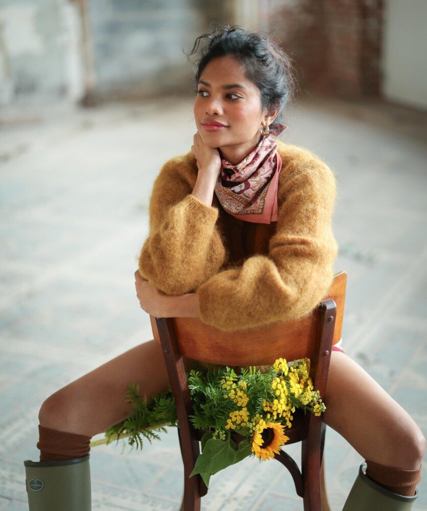 Foulard petit format – Jaya rose blush