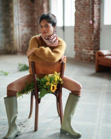 Foulard petit format – Jaya rose blush