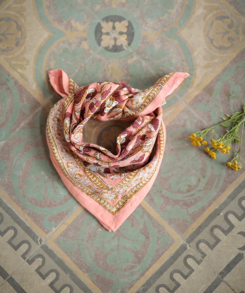 Foulard petit format – Jaya rose blush
