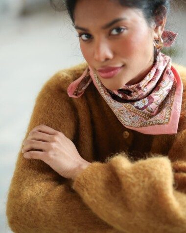 Foulard petit format – Jaya rose blush