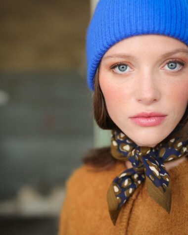 Foulard petit format – Léopard Navy