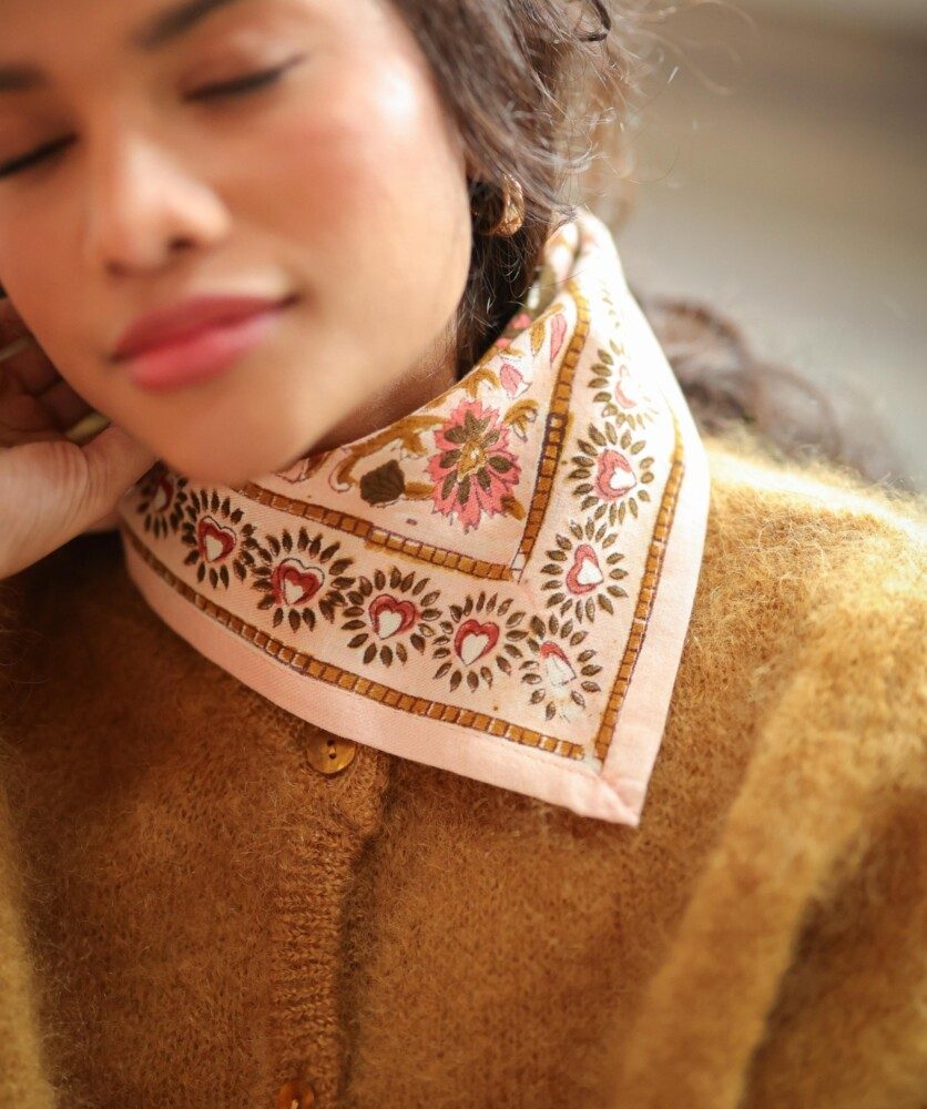 Foulard petit format – Mina Rose Poudre