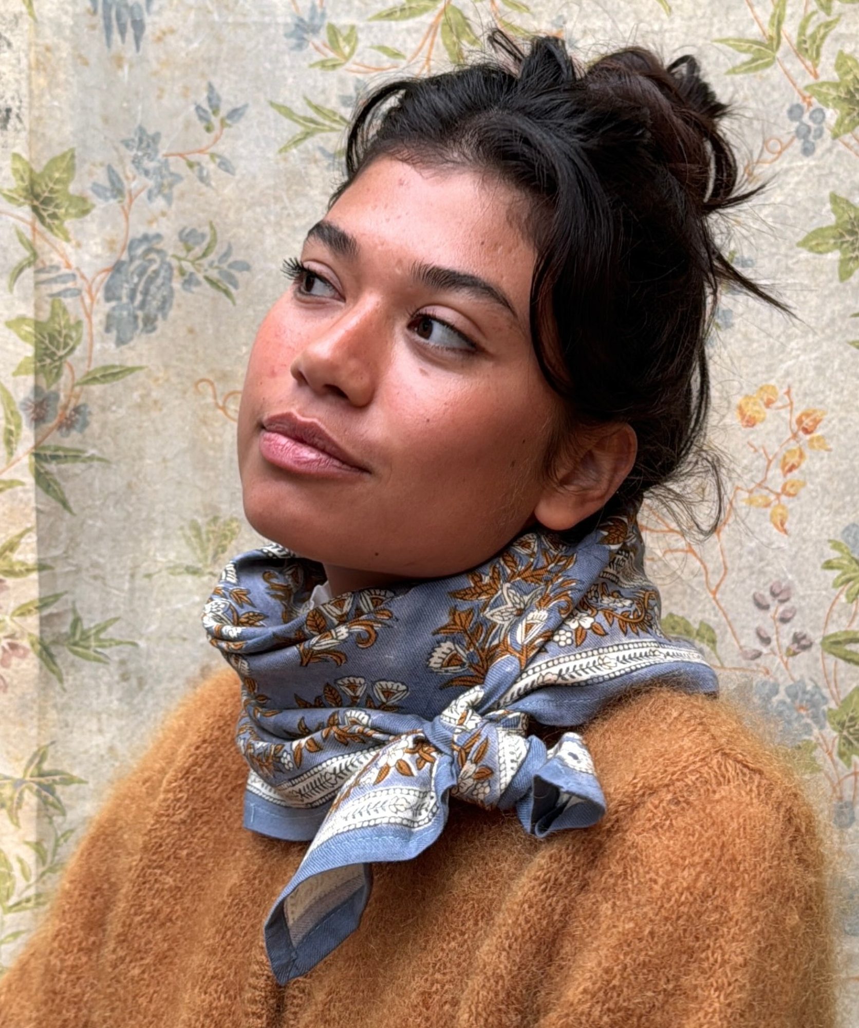 Foulard grand format – Jasmine Bleu Orage
