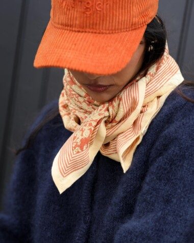 Foulard grand format – Anjali Orange Brûlée