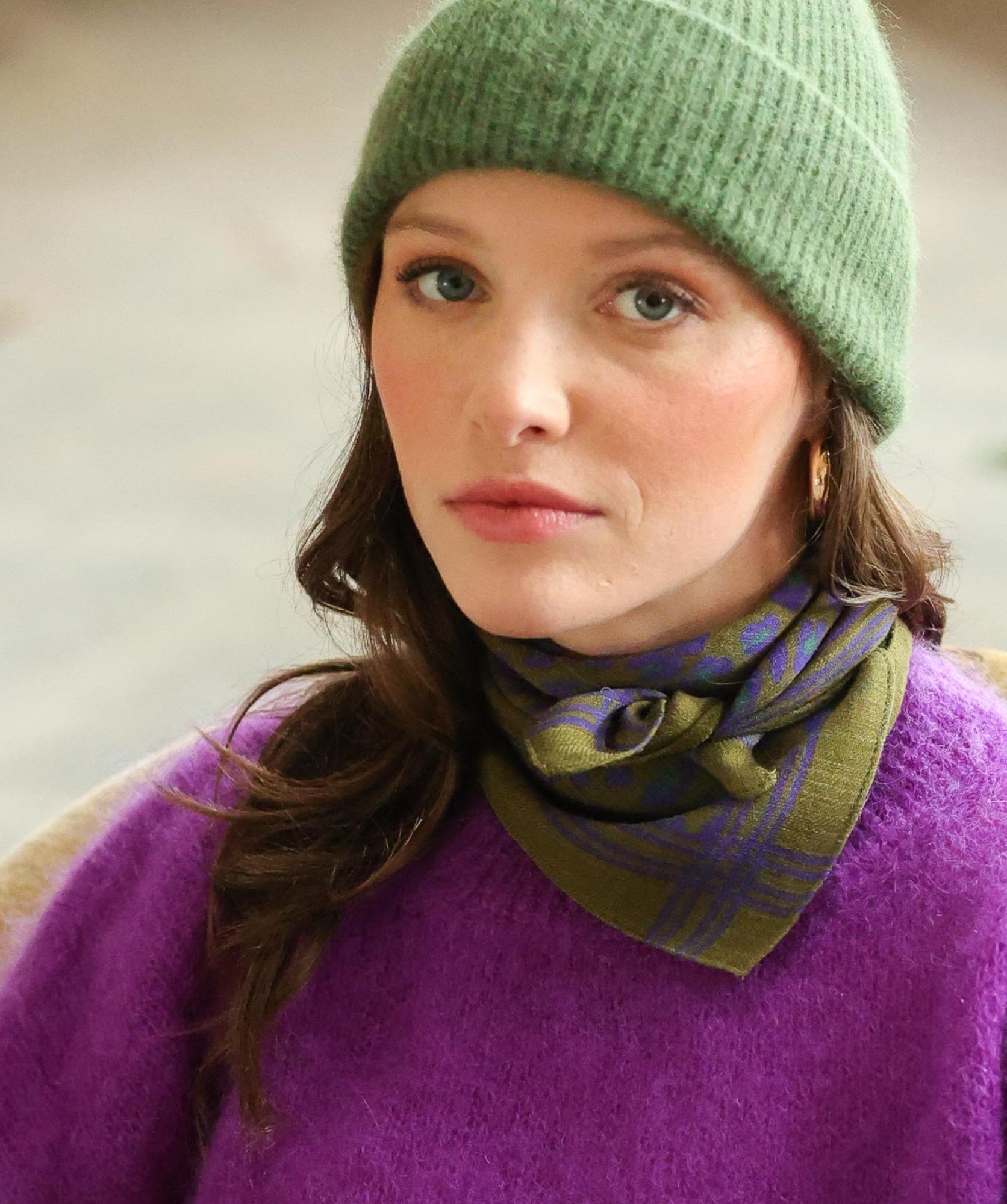 Foulard en laine petit format – Léopard Bronze