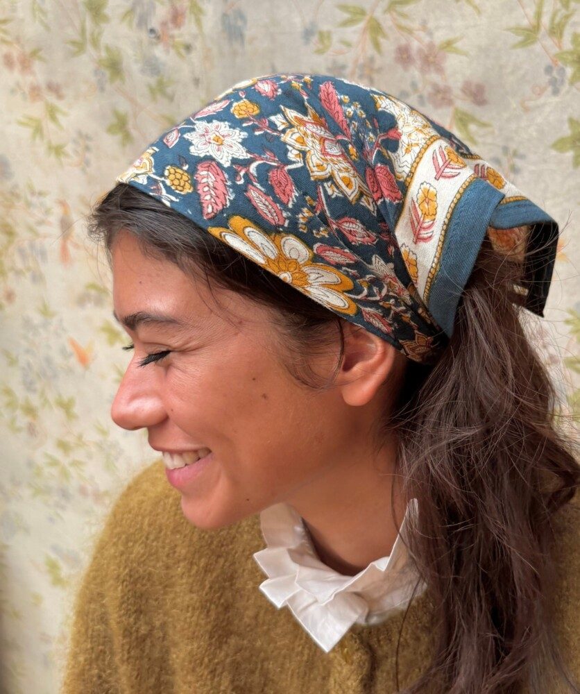 Foulard petit format – Manon Bleu Azur