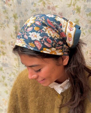 Foulard petit format – Manon Bleu Azur