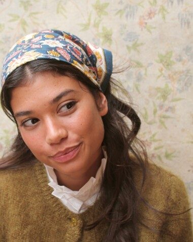 Foulard petit format – Manon Bleu Azur