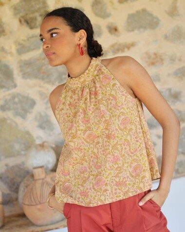 Top Poppie – Imprimé Block-print Agra