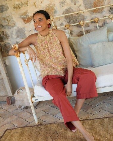 Top Poppie – Imprimé Block-print Agra