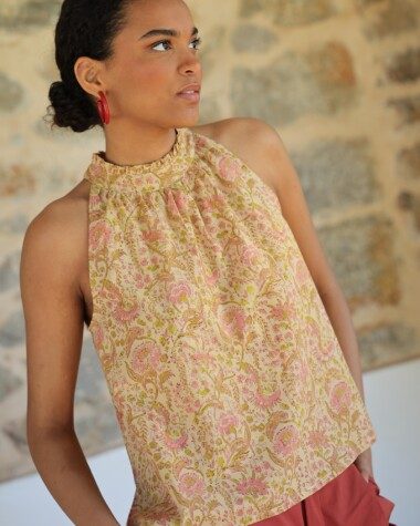 Top Poppie – Imprimé Block-print Agra