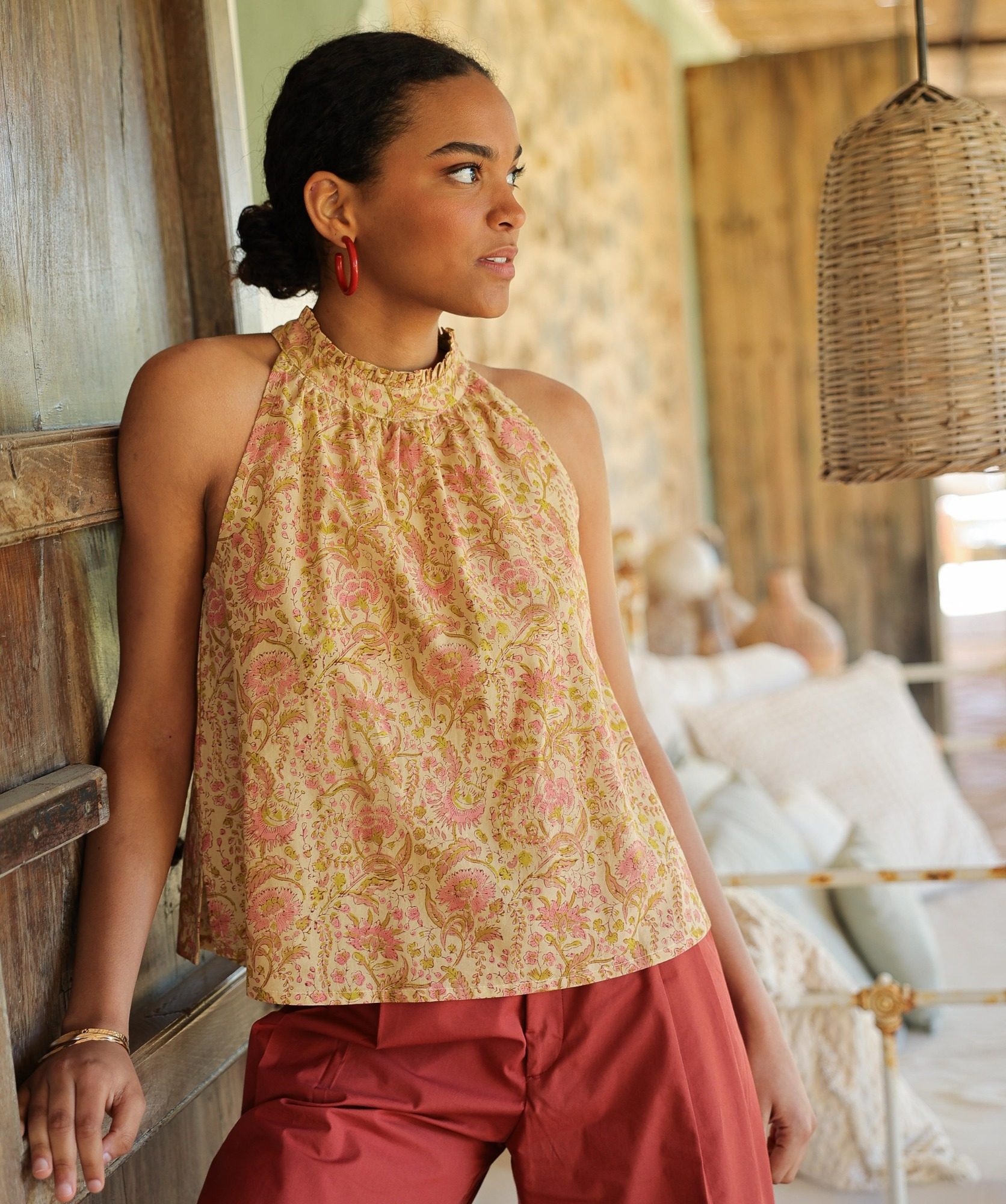 Top Poppie – Imprimé Block-print Agra