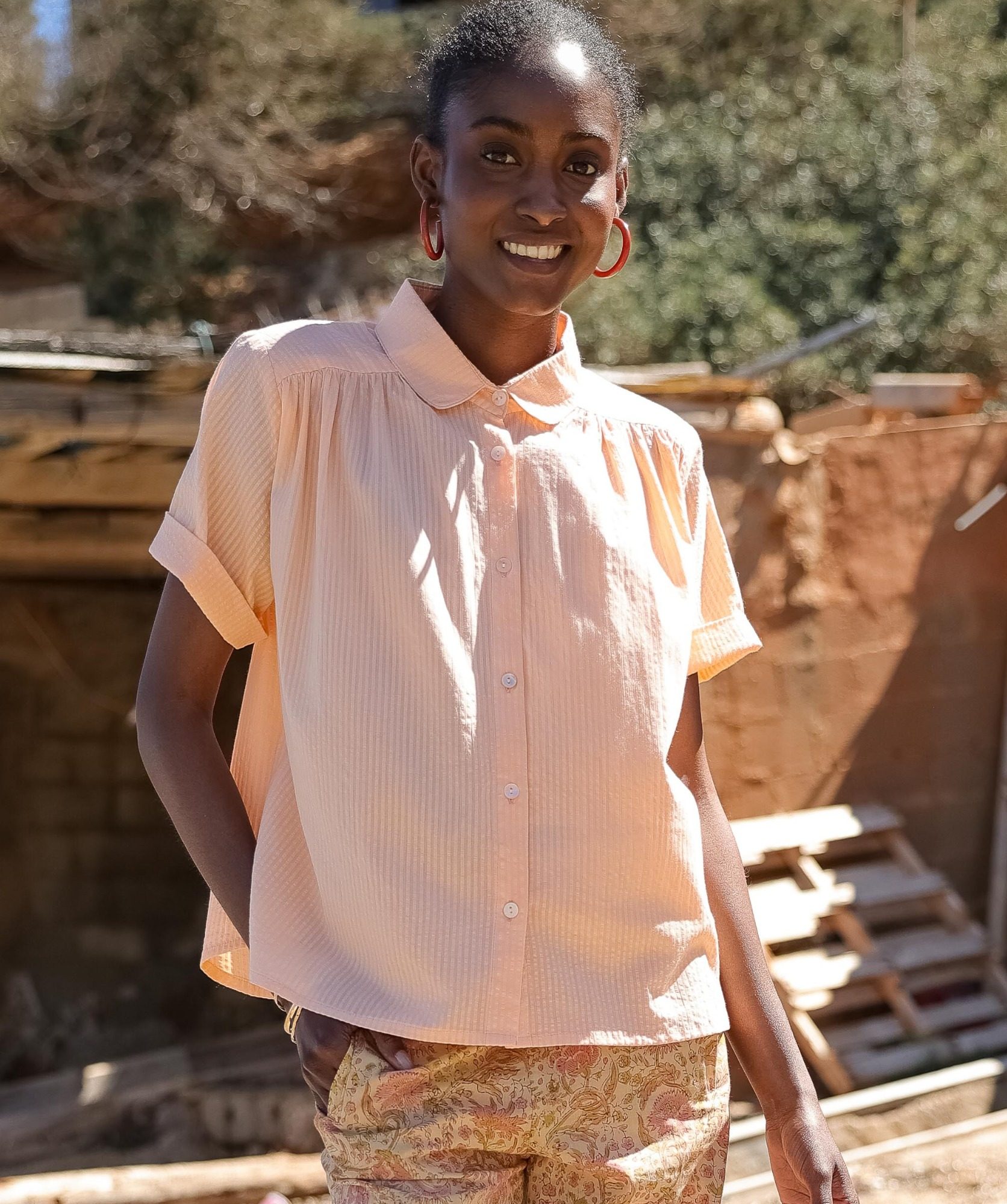 Chemise Willow – Pêche
