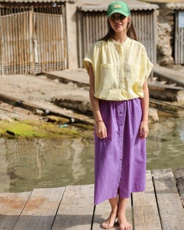 Jupe Ally – Voile de coton purple