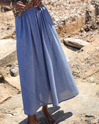 Jupe Molly – Chambray bleu