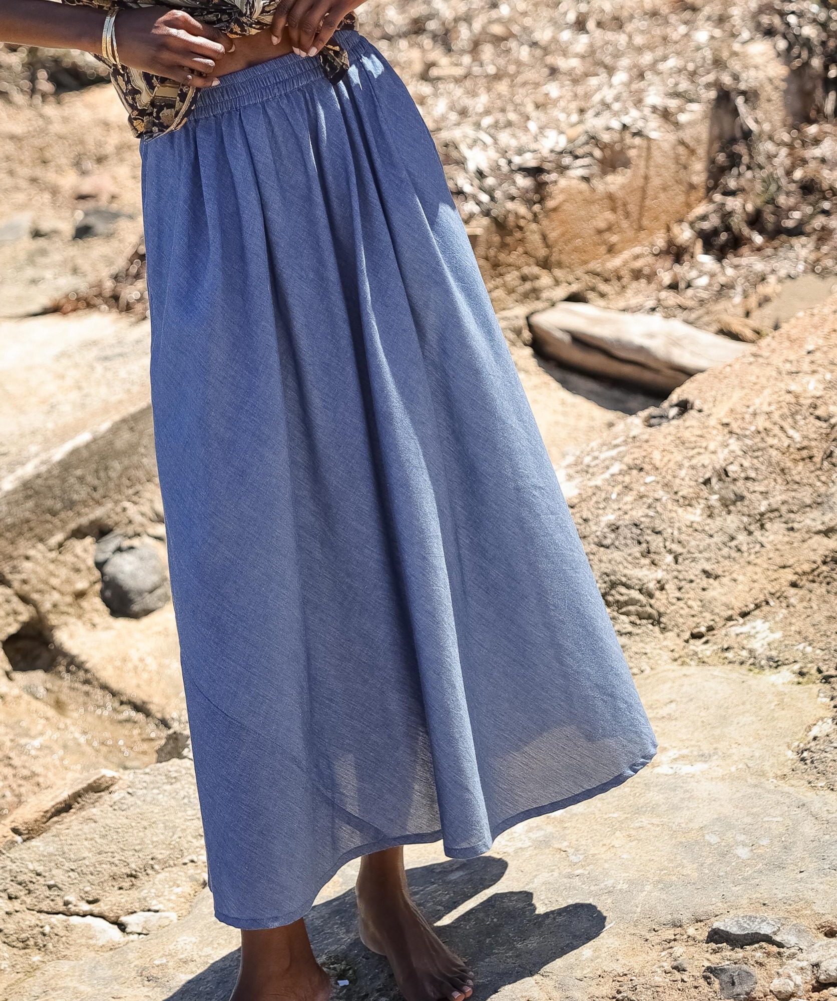 Jupe Molly – Chambray bleu