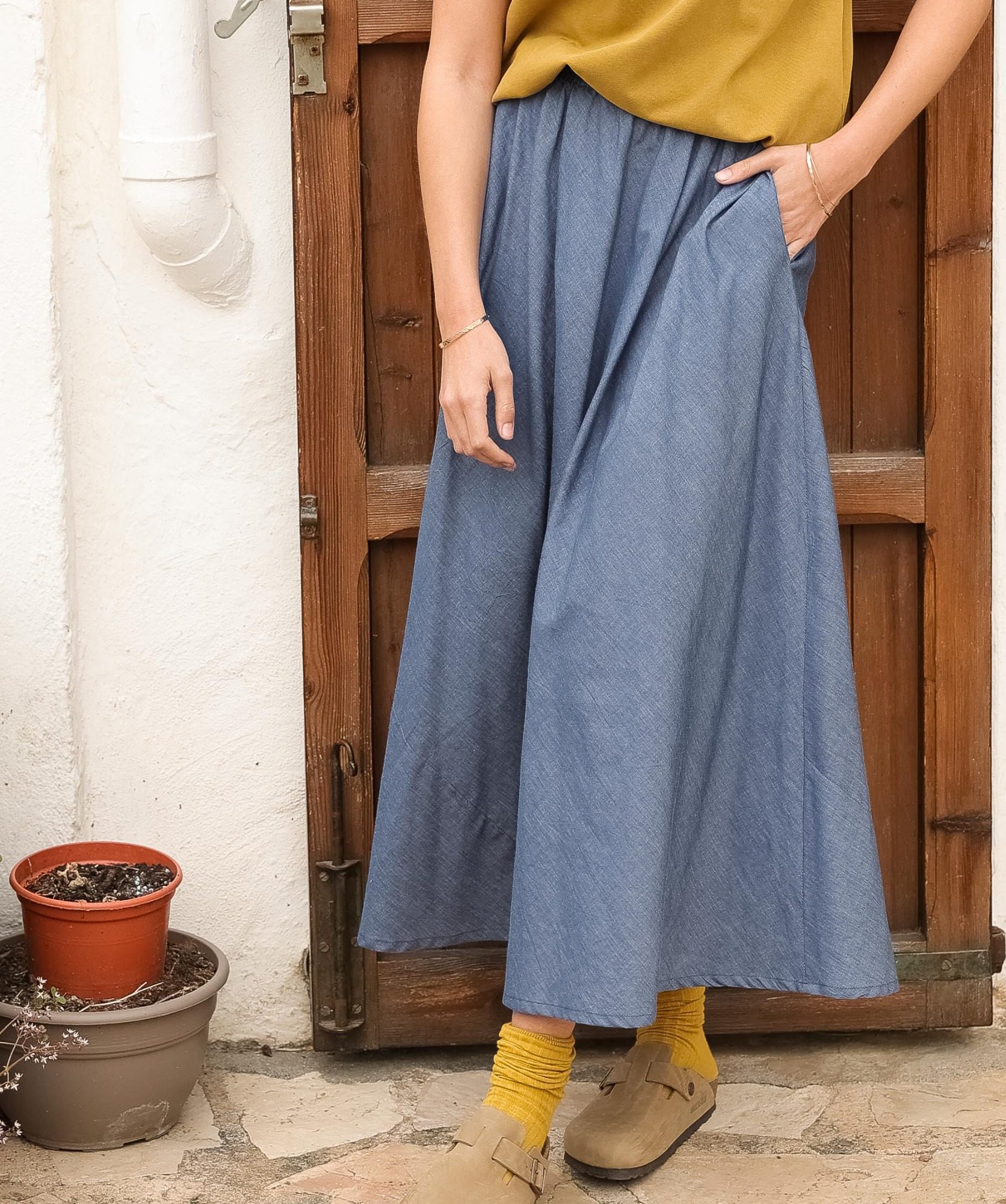 Jupe Molly – Chambray bleu