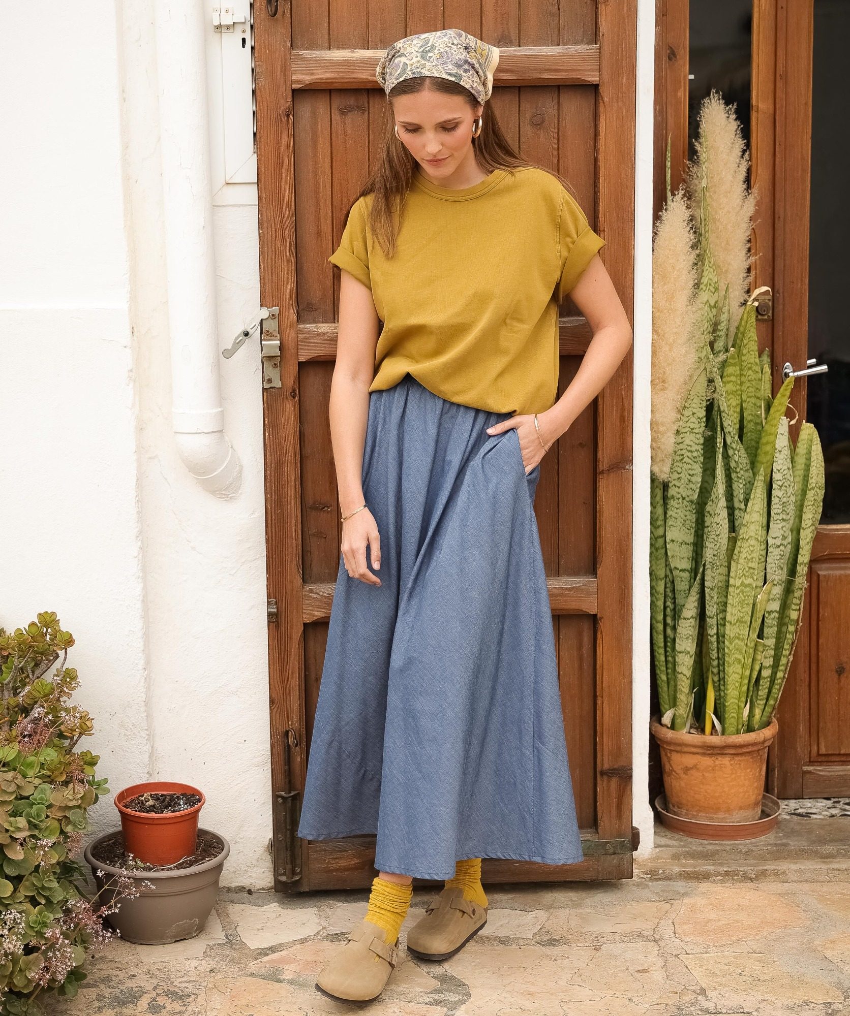 Jupe Molly – Chambray bleu