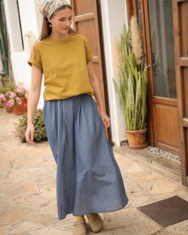 Jupe Molly – Chambray bleu