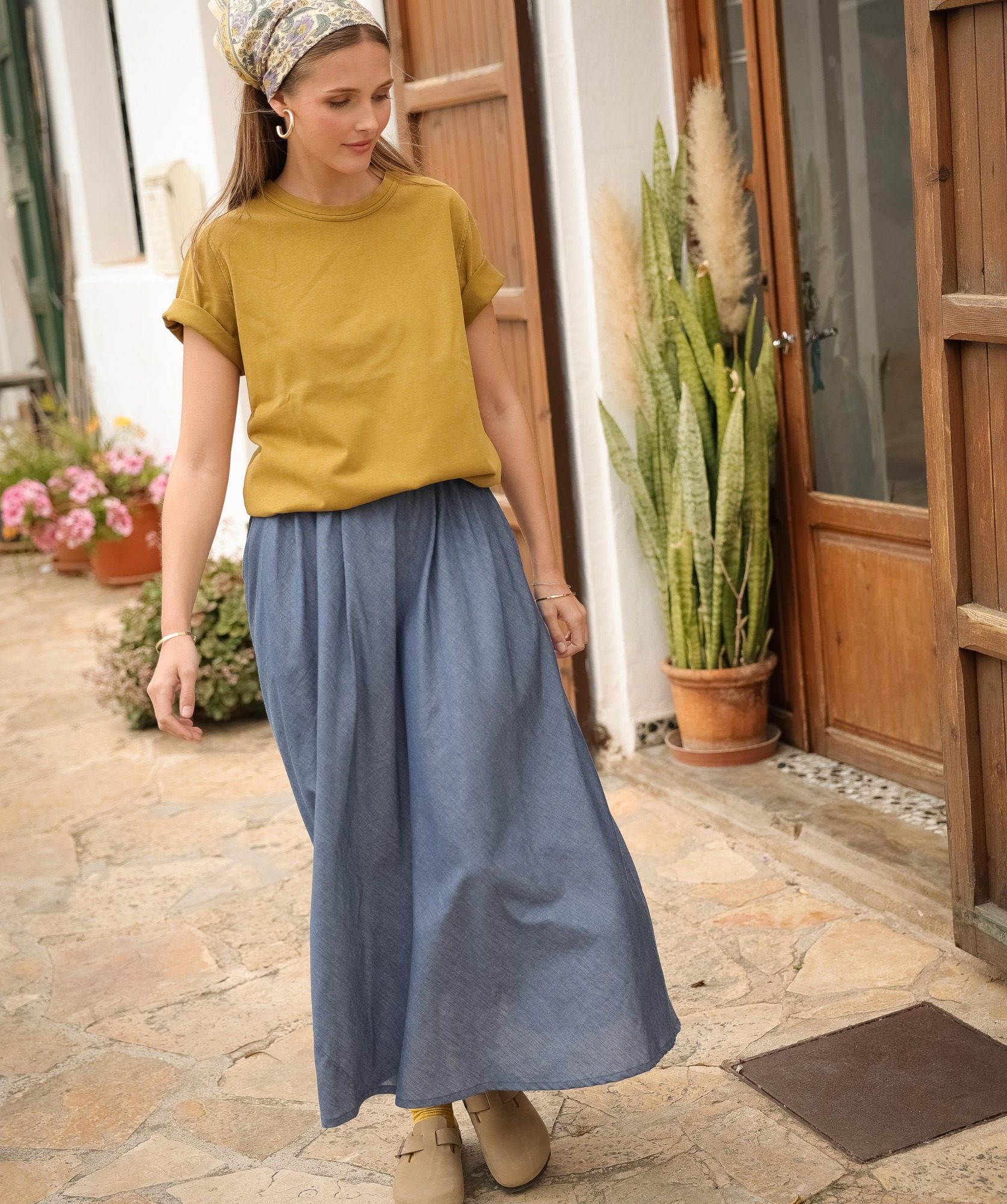 Jupe Molly – Chambray bleu