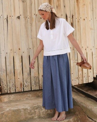 Jupe Molly – Chambray bleu