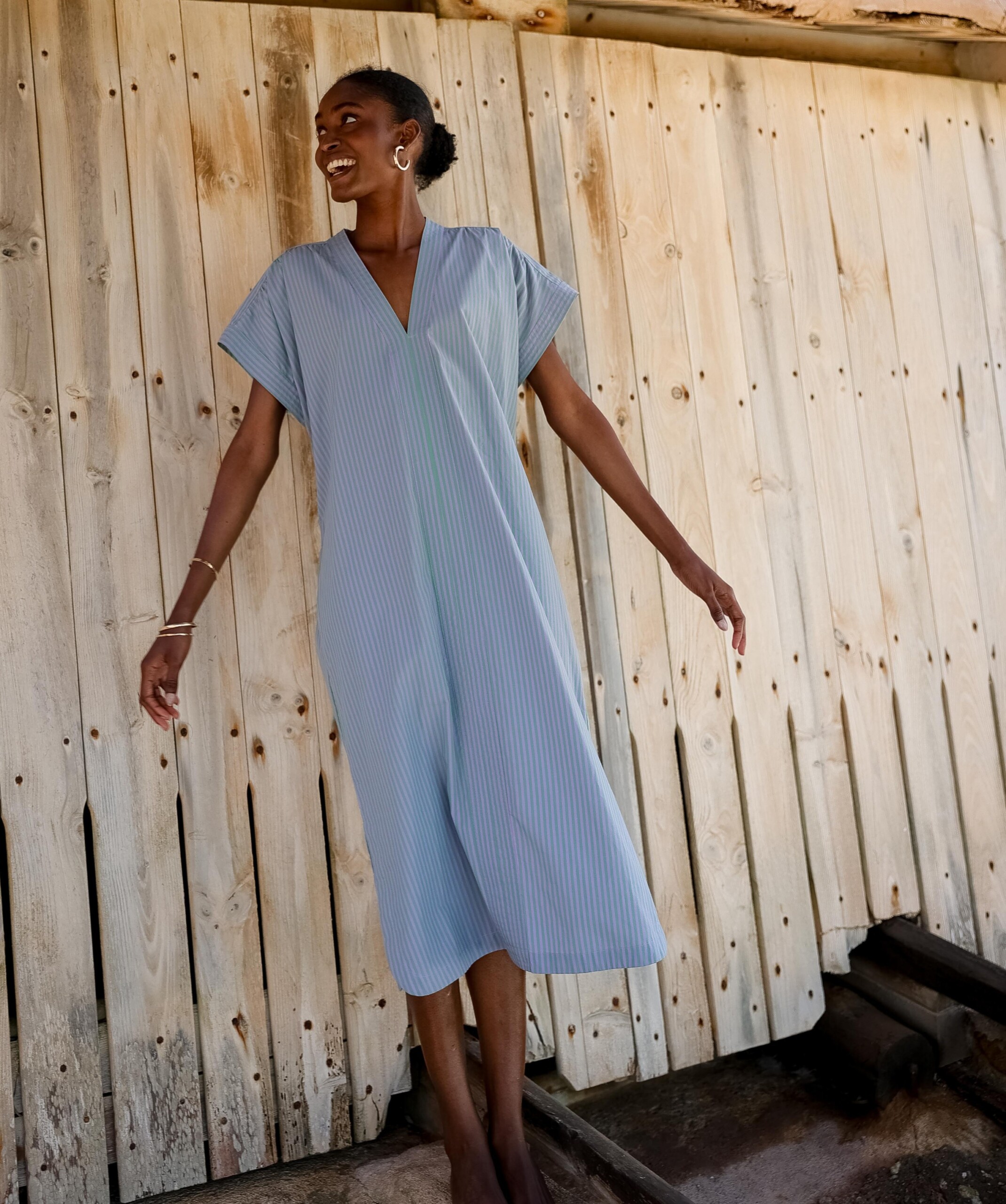 Robe Ella – Rayure Sido Lavande