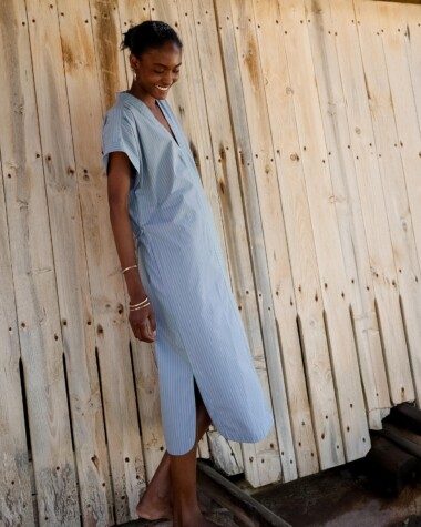 Robe Ella – Rayure Sido Lavande