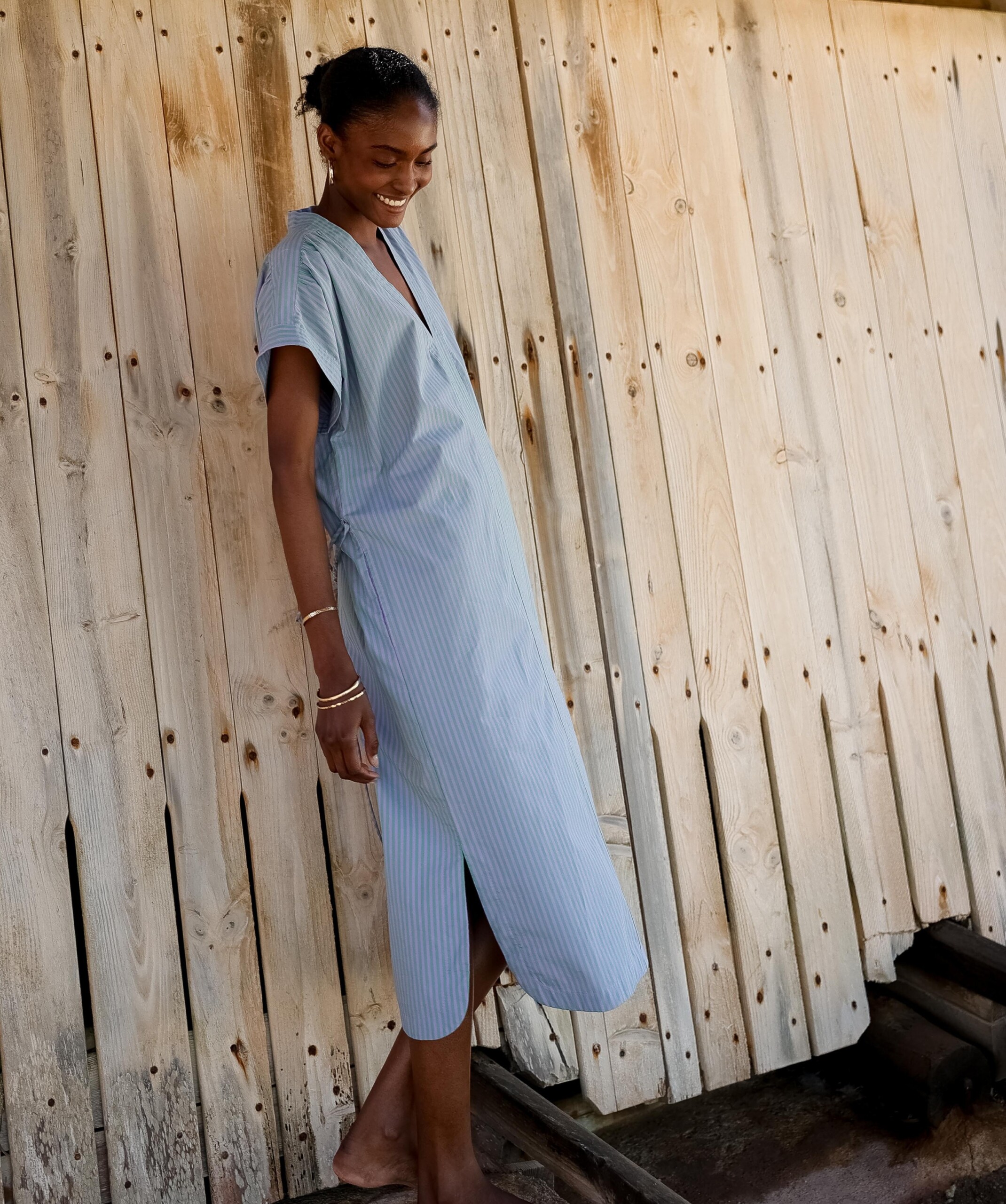 Robe Ella – Rayure Sido Lavande
