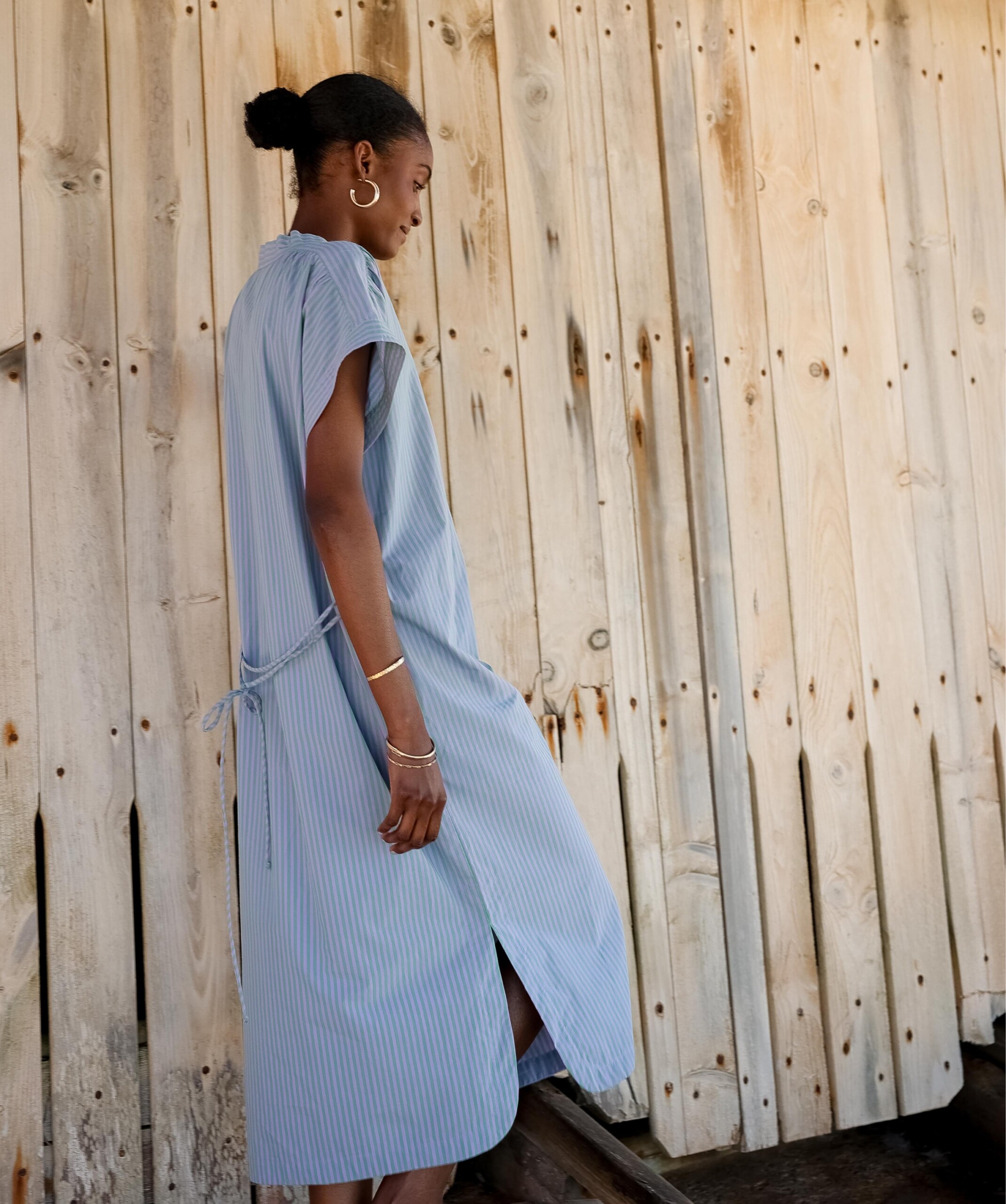 Robe Ella – Rayure Sido Lavande